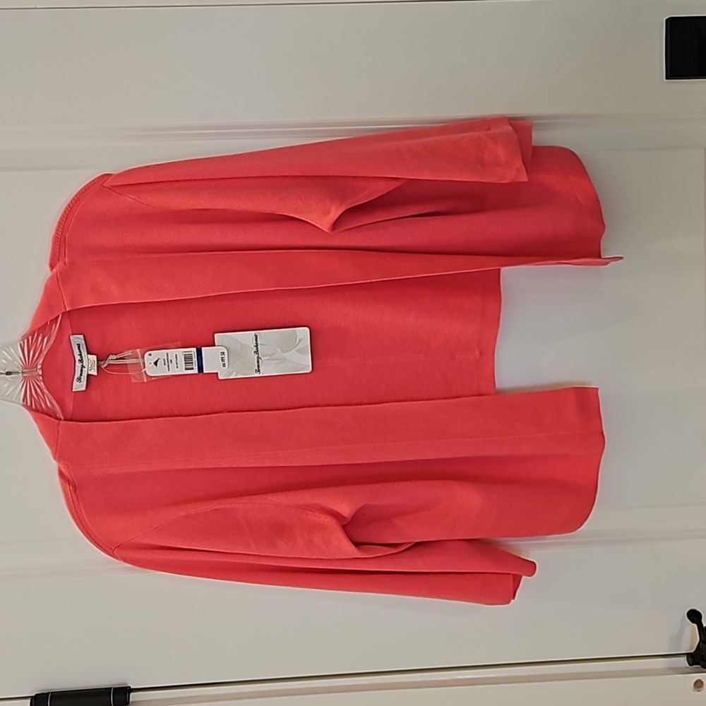 Tommy Bahama, pickford cropped dress cardi,size- XL, color- soft flamingo